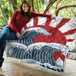 The Great Kanagawa Wave Print Quilt