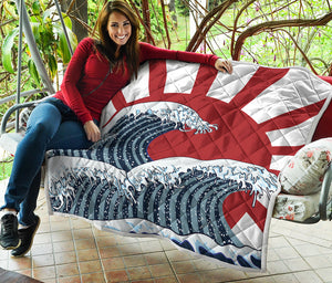 The Great Kanagawa Wave Print Quilt