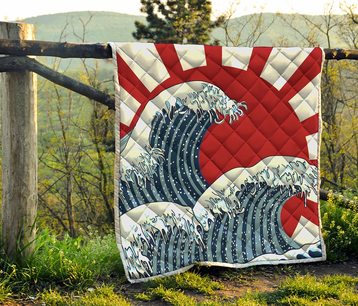 The Great Kanagawa Wave Print Quilt