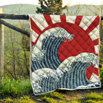 The Great Kanagawa Wave Print Quilt