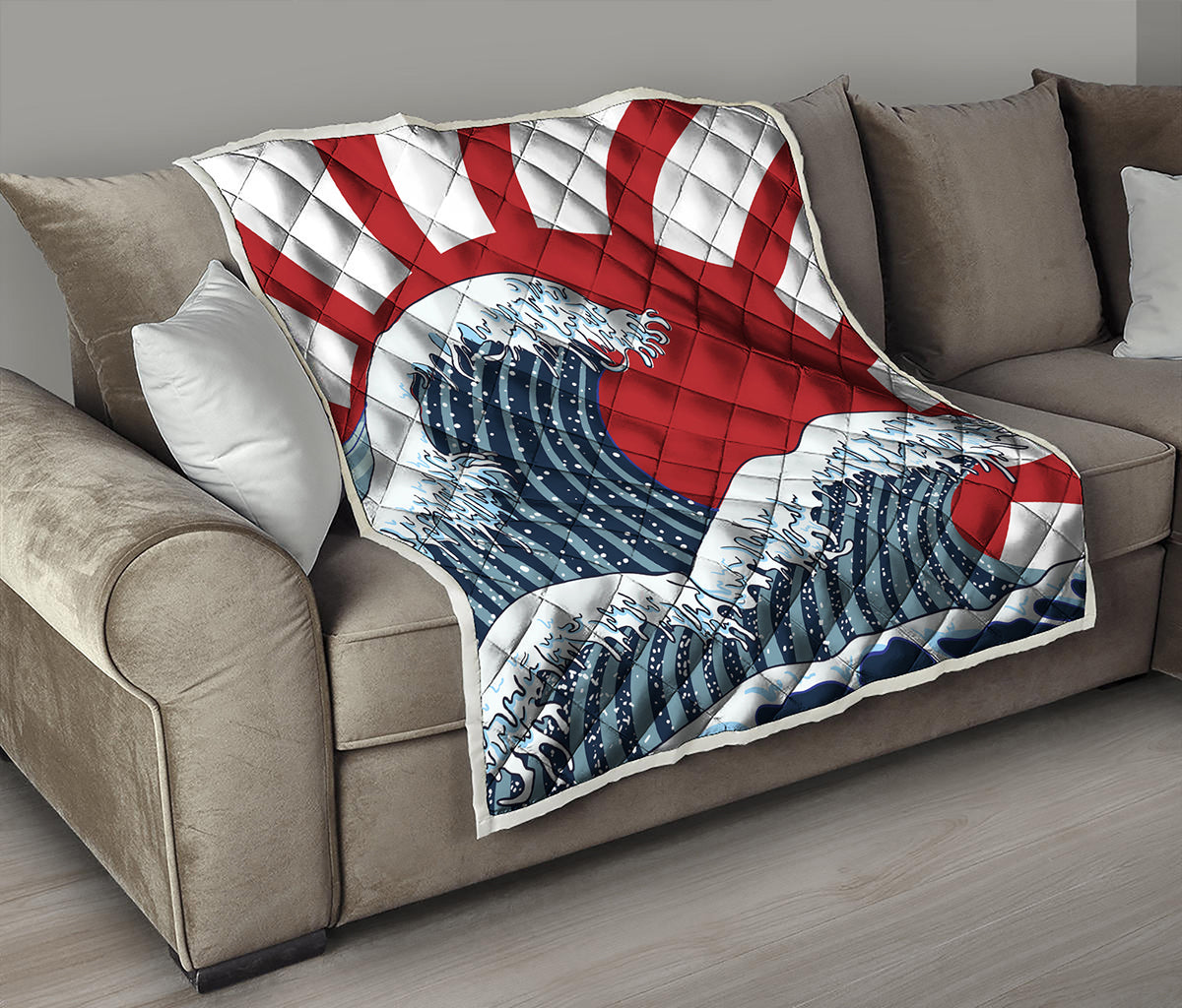 The Great Kanagawa Wave Print Quilt
