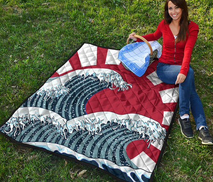 The Great Kanagawa Wave Print Quilt
