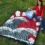 The Great Kanagawa Wave Print Quilt