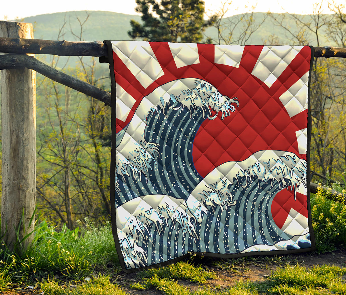 The Great Kanagawa Wave Print Quilt