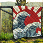 The Great Kanagawa Wave Print Quilt