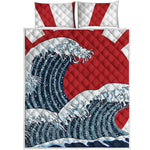 The Great Kanagawa Wave Print Quilt Bed Set