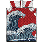 The Great Kanagawa Wave Print Quilt Bed Set