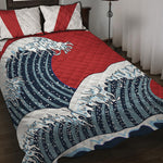 The Great Kanagawa Wave Print Quilt Bed Set