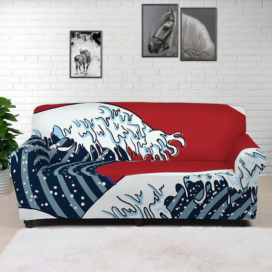 The Great Kanagawa Wave Print Sofa Cover