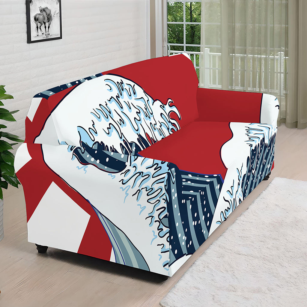 The Great Kanagawa Wave Print Sofa Cover