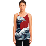 The Great Kanagawa Wave Print Women's Racerback Tank Top