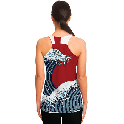 The Great Kanagawa Wave Print Women's Racerback Tank Top