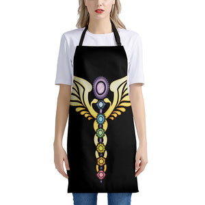 The Seven Chakras Caduceus Print Apron