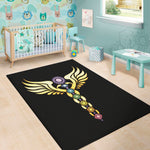 The Seven Chakras Caduceus Print Area Rug