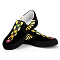 The Seven Chakras Caduceus Print Black Slip On Sneakers