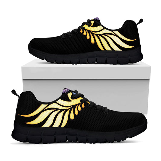 The Seven Chakras Caduceus Print Black Sneakers