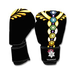 The Seven Chakras Caduceus Print Boxing Gloves