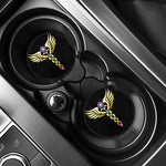 The Seven Chakras Caduceus Print Car Coasters