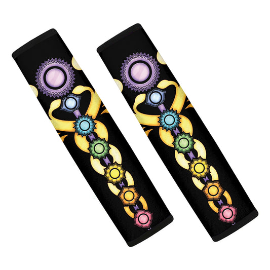 The Seven Chakras Caduceus Print Car Seat Belt Covers