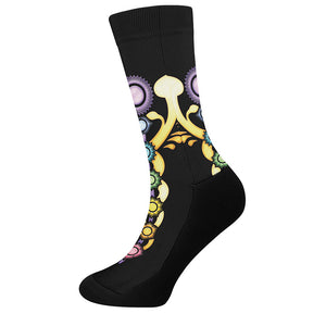 The Seven Chakras Caduceus Print Crew Socks