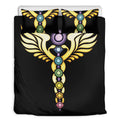 The Seven Chakras Caduceus Print Duvet Cover Bedding Set