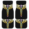The Seven Chakras Caduceus Print Front and Back Car Floor Mats