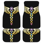 The Seven Chakras Caduceus Print Front and Back Car Floor Mats