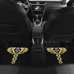 The Seven Chakras Caduceus Print Front and Back Car Floor Mats