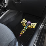 The Seven Chakras Caduceus Print Front and Back Car Floor Mats