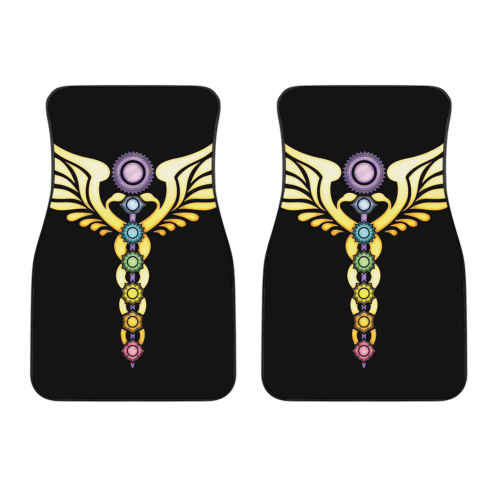 The Seven Chakras Caduceus Print Front Car Floor Mats