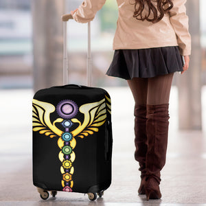 The Seven Chakras Caduceus Print Luggage Cover