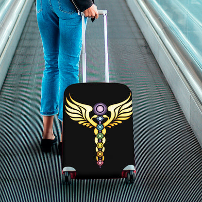 The Seven Chakras Caduceus Print Luggage Cover