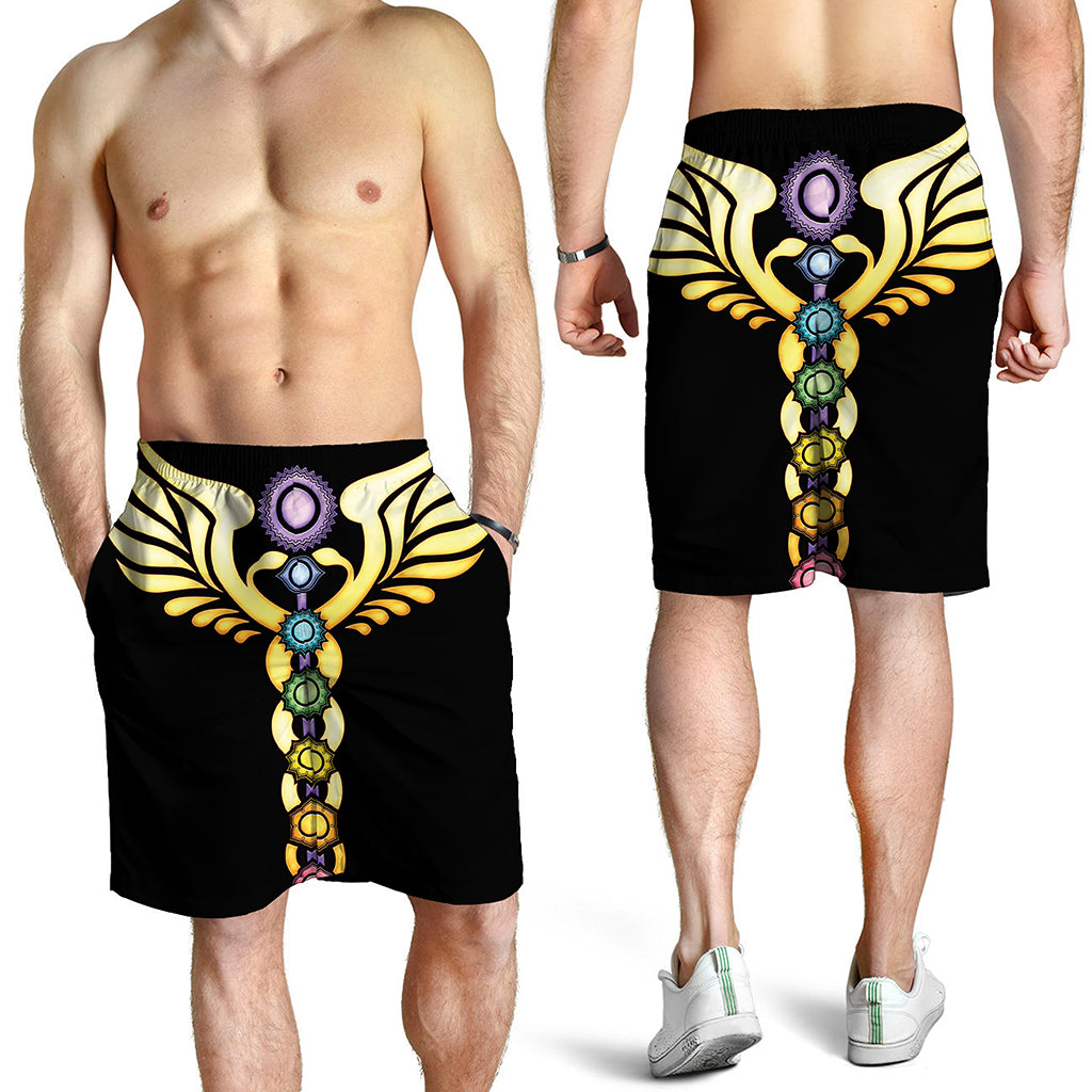 The Seven Chakras Caduceus Print Men's Shorts