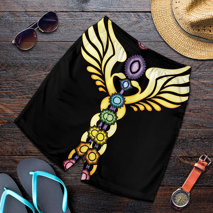 The Seven Chakras Caduceus Print Men's Shorts