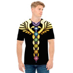 The Seven Chakras Caduceus Print Men's T-Shirt