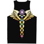 The Seven Chakras Caduceus Print Men's Tank Top