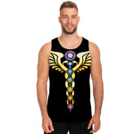 The Seven Chakras Caduceus Print Men's Tank Top