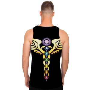 The Seven Chakras Caduceus Print Men's Tank Top