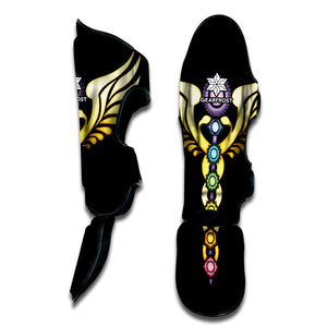 The Seven Chakras Caduceus Print Muay Thai Shin Guard