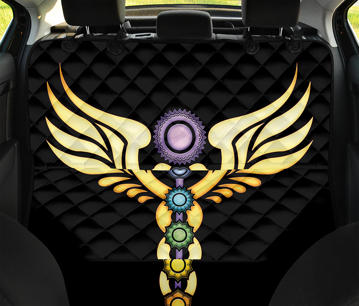 The Seven Chakras Caduceus Print Pet Car Back Seat Cover