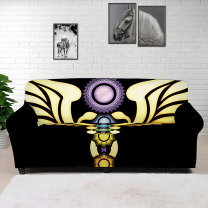 The Seven Chakras Caduceus Print Sofa Cover