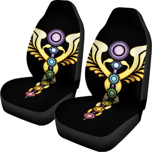 The Seven Chakras Caduceus Print Universal Fit Car Seat Covers