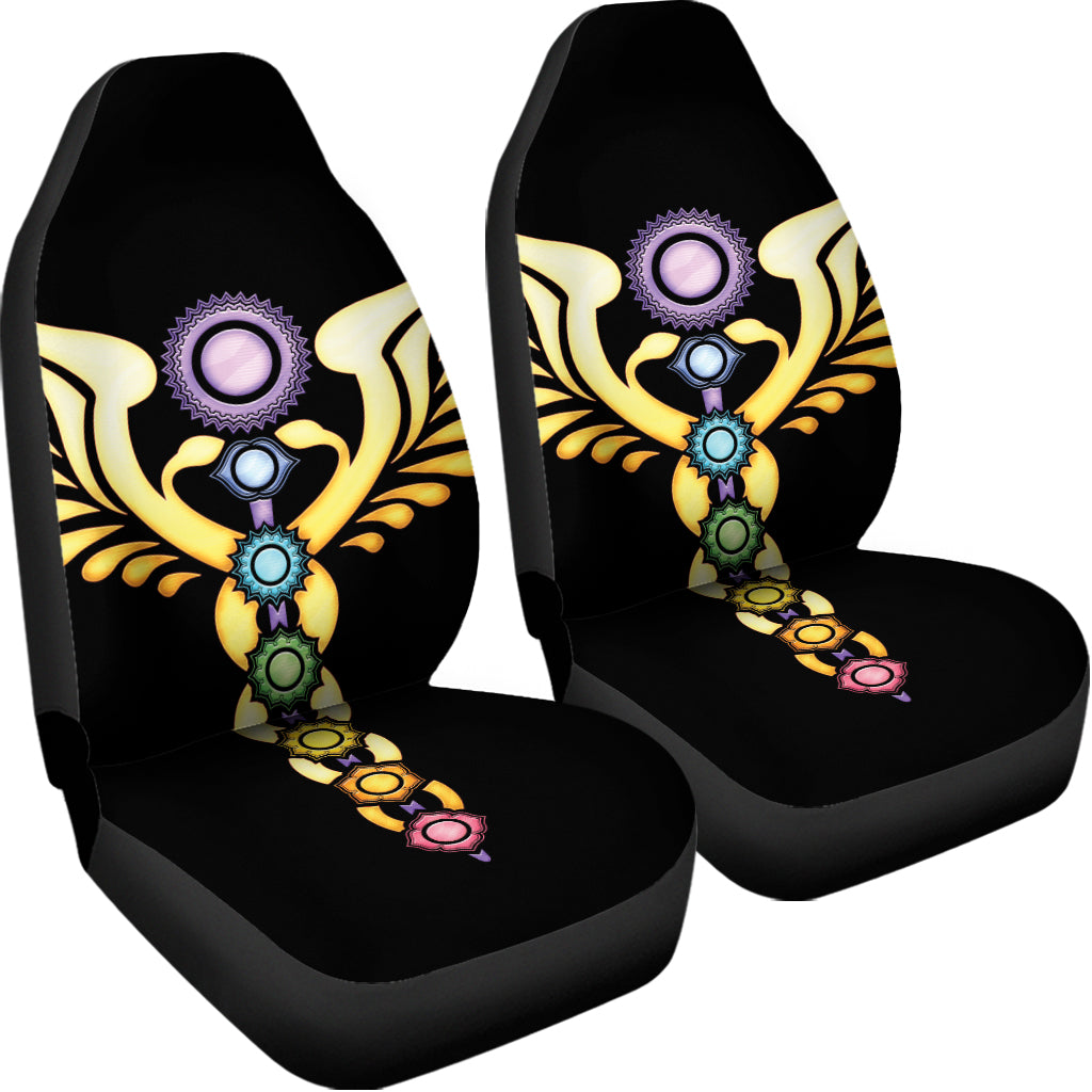 The Seven Chakras Caduceus Print Universal Fit Car Seat Covers