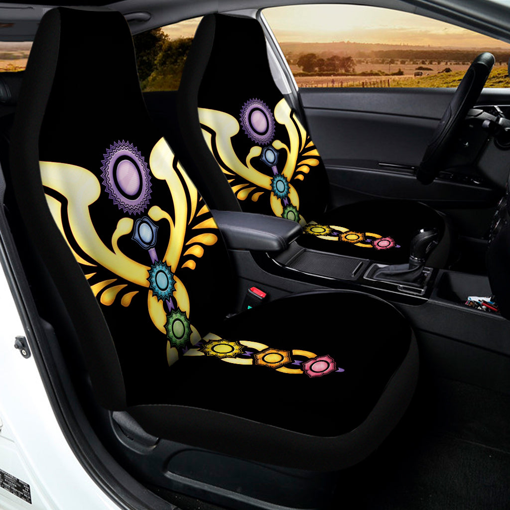 The Seven Chakras Caduceus Print Universal Fit Car Seat Covers