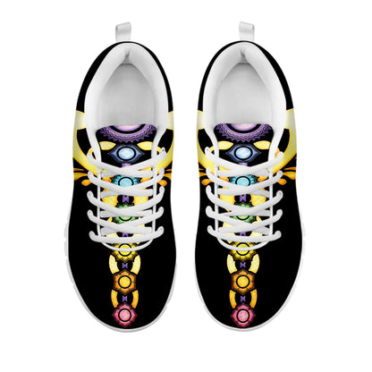 The Seven Chakras Caduceus Print White Sneakers