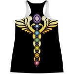 The Seven Chakras Caduceus Print Women's Racerback Tank Top