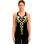 The Seven Chakras Caduceus Print Women's Racerback Tank Top