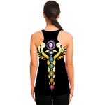 The Seven Chakras Caduceus Print Women's Racerback Tank Top