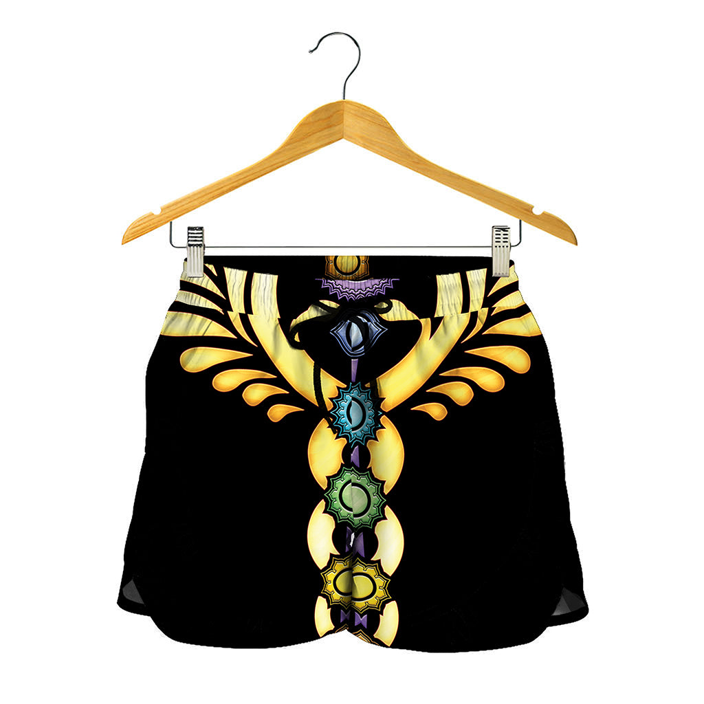 The Seven Chakras Caduceus Print Women's Shorts