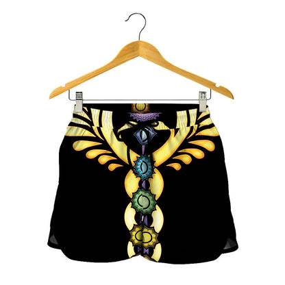 The Seven Chakras Caduceus Print Women's Shorts